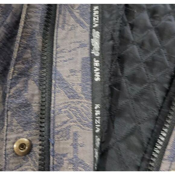Krizia Jeans Jacket Women's Vintage Size 10 Gray Taupe Double Zip Pockets Moto - Picture 15 of 16